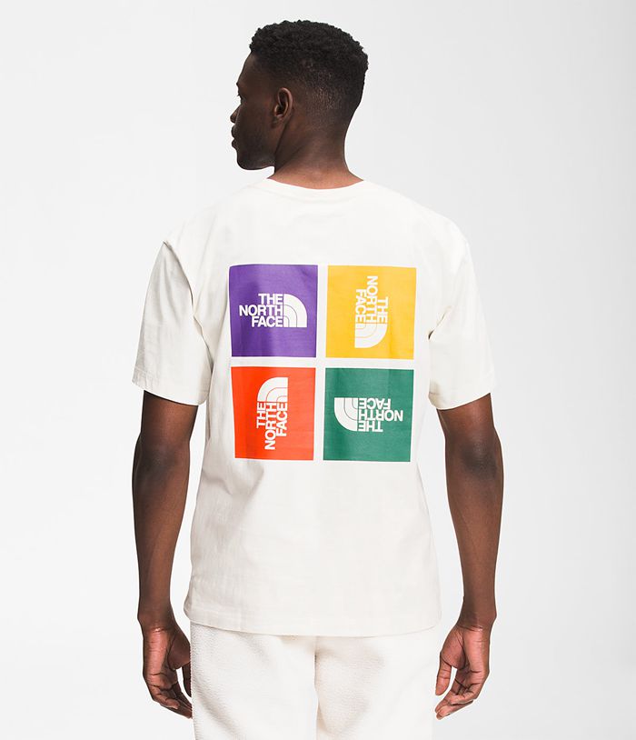 The North Face T-Shirts Ασπρα Ανδρικα Colorblock Κοντό Μανίκι - Greece 0932ONCBR